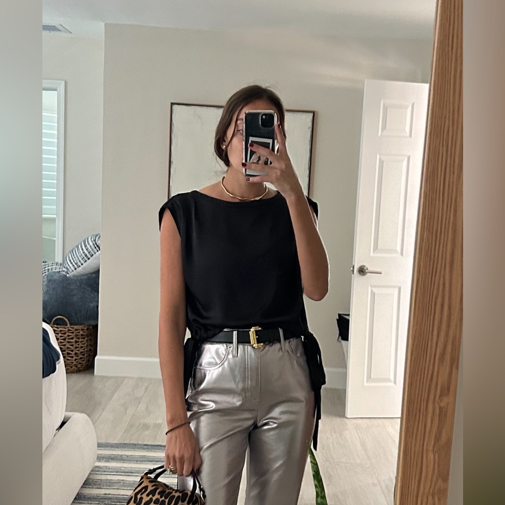 Ramy Brook Black Satin Top